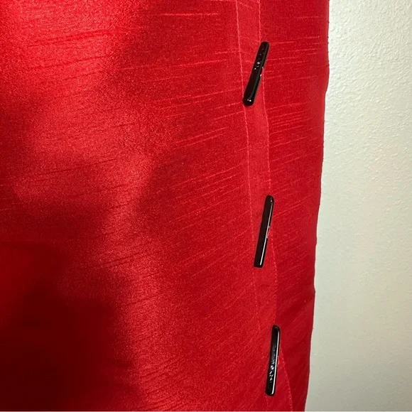 Red A-Line Button-Up Cocktail Blouse / Evening Jacket Sz Sm - Picture 5 of 9
